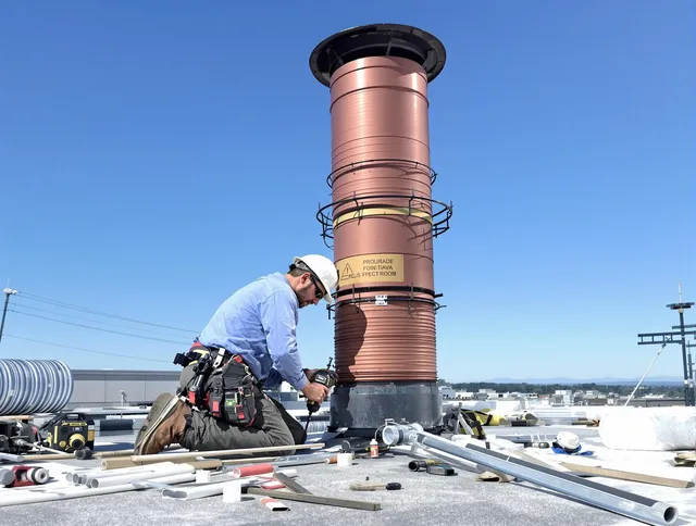 Installed chimney liner by Rialto Chimney Sweep in Rialto, CA