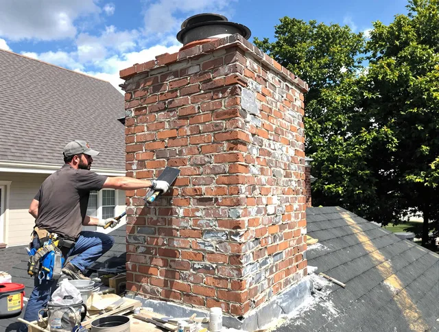 Completed chimney rebuild by Rialto Chimney Sweep in Rialto, CA
