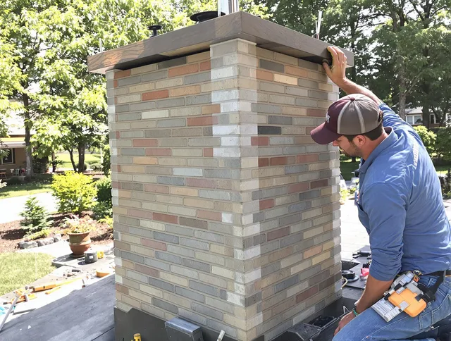 Rialto Chimney Sweep completing a modern chimney remodel in Rialto, CA