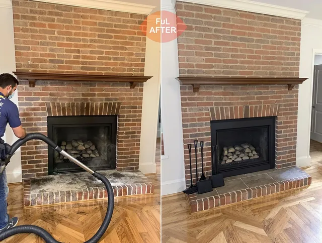 Rialto Chimney Sweep carefully sanitizing a fireplace in Rialto, CA