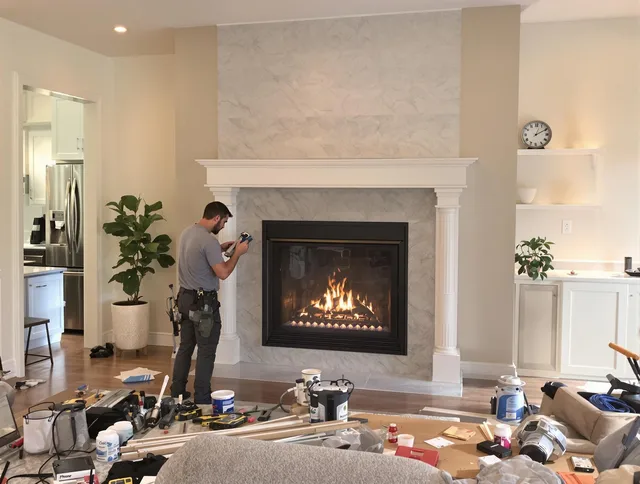 Newly installed fireplace by Rialto Chimney Sweep in Rialto, CA